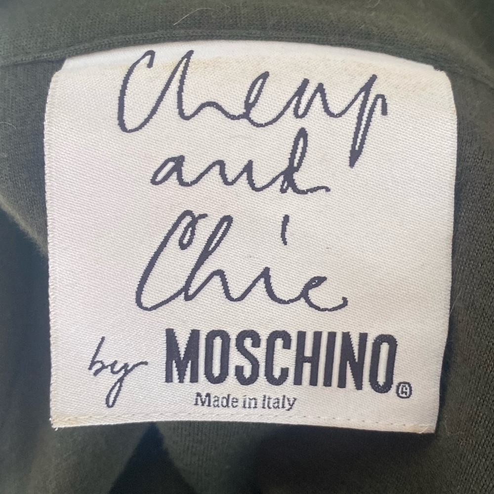 Vintage 90s Moschino Cheap and Chic Green Wool Cargo Utility Maxi Dress - Picture 9 of 16